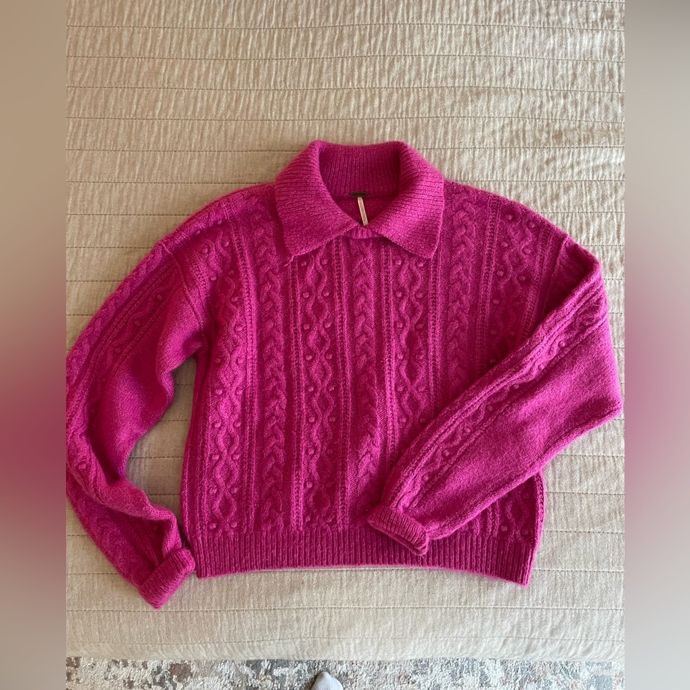 Free People Every Cloud Pink Sweater